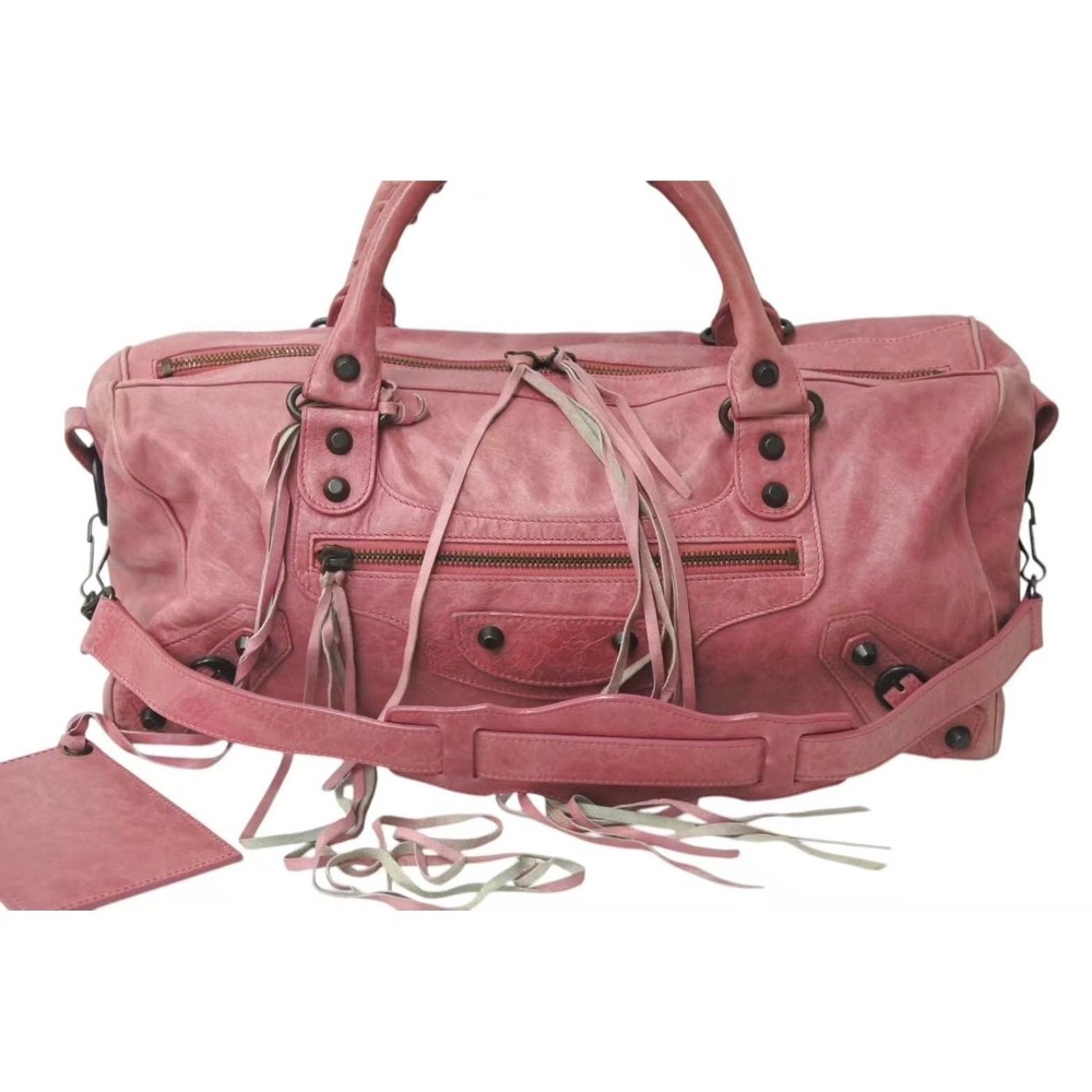 Balenciaga The Shoulder Bag Lambskin Twiggy Pink